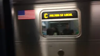 NYC Subway: IND R160 (C) Train at Fulton Street.(HD)