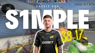 s1mple 38Kills Solo Q carries Lv10 FACEIT ranked | June 12, 2023