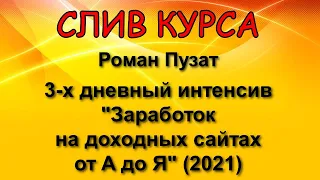 Слитый курс. Роман Пузат - 3-х дневный интенсив "Заработок на доходных сайтах от А до Я" (2021)