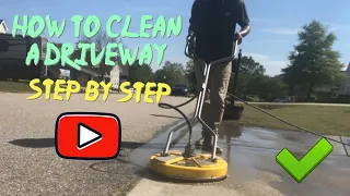 How to pressure wash a concrete driveway - step by step