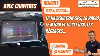 Renault Captur, Clio 4 Le GPS, la radio, le menu, le média, Driving mode, les réglages...