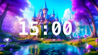 15 Minute Countdown Timer with Alarm | Relaxing Music | Fairytale World