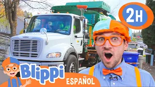 Blippi recicla con los camiones de la basura! | Blippi | Moonbug Kids Parque de Juegos