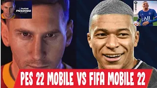 eFootball PES 2022 Mobile VS FIFA MOBILE 22 😱😱( TRAILER COMPARISON..