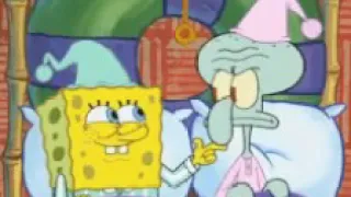 SpongeBob flicking squidward's nose meme