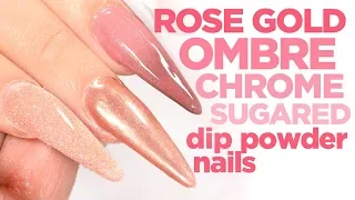 Rose Gold Dip Nails with Chisel Dipping Powder