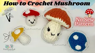 How to Crochet a Mushroom | No Sew Beginner Friendly Tutorial