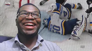 First Time Watching Hockey Blues vs  Bruins, Game 5 Highlights REACTION!