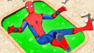 GTA 5 Spiderman Jumping Into Toxic Pool (Ragdolls/Euphoria Physics) #12