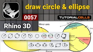 0057. draw circle & ellipse in rhino