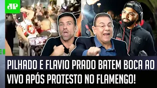 TRETA FORTE AO VIVO! "VOCÊ É UM CAG@O! Os jogadores do Flamengo..." Pilhado e Flavio Prado DISCUTEM!