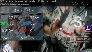 [Osu!mania Hidden] Tokyo Ghoul (TK from Ling tosite sigure) - unravel [Marirose's Insane]