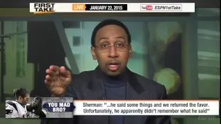 ESPN First Take   Richard Sherman on Tom Brady Trash Talking    You Mad, Bro    First Take