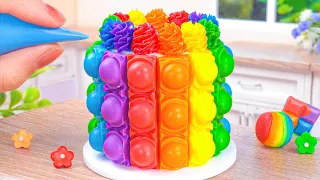 RAINBOW CAKE 🌈 Amazing Miniature Rainbow Cake Decorating | Mini Cake Making