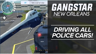 Gangstar New Orleans: Driving EVERY POLICE CAR! HELICOPTER ATTACKS ME?! (5-star Police)