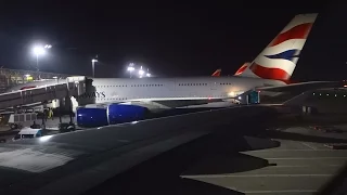 A380 British Airways Cabin Crew announcement after landing Heathrow