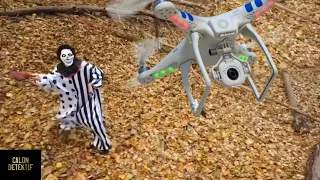Drone Tak Sengaja Merekam Badut Meresahkan di Hutan