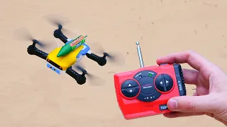 Experiment: Mini RC Drone vs Rocket !