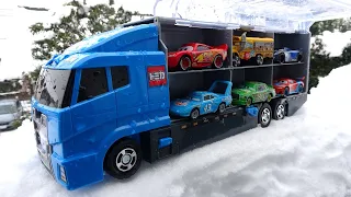 13 Disney Cars & TAKARATOMY Cleanup Convoy & In the Snow!