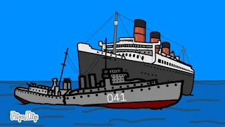 RMS QUEEN MARY🚢 y el hundimiento del HMS Curacoa (FlipaClip)