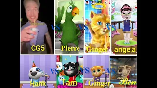 CG5     vs  Pierre   vs Ginger  vs   Angela  vs hank  vs  tam  vs   Ginger vs   Ben 🎤🐈🥰👍#tom #angela