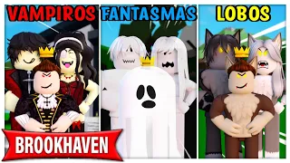 FAMILIA de VAMPIROS vs FAMILIA de FANTASMAS vs FAMILIA de LOBOS en BROOKHAVEN - Roblox YoSoyLoki