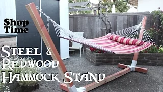 Steel & Redwood Hammock Stand