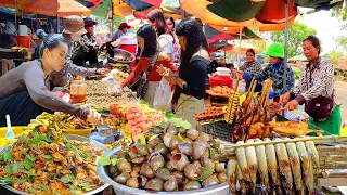 Amazing Street Food Tour! Best Street Food Collection - Cambodia Countryside Market Food - So Yummy!