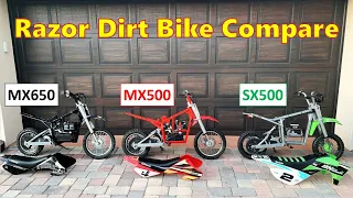 Compare Razor MX650 vs MX500 vs SX500 - disassembled