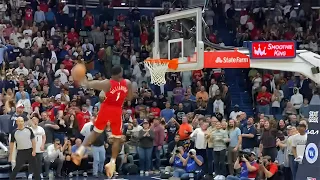 Zion Williamson does a 360 windmill dunk at the end of the game showing no sportsmanship vs Suns
