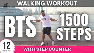 BTS Walking Workout | 1500 steps in 12 minutes | Daily Workout at home