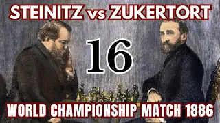 Wilhelm Steinitz vs Johannes Zukertort | World Championship Match 1886 | Round 16