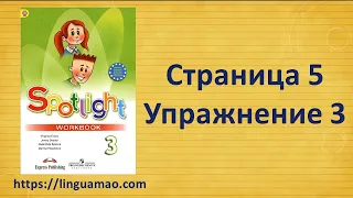 Spotlight 3 класс Workbook страница 5 номер 3 ГДЗ решебник