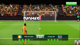 Côte d'Ivoire vs Congo RD - Penalty Shootout | Coupe d'Afrique des Nations 2023 Demi-finale | PES