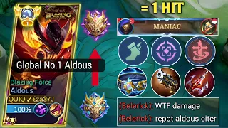 TOP 1 GLOBAL ALDOUS ONE SHOT BUILD AND EMBLEM SET 2023 | AUTO MANIAC! ALDOUS BEST BUILD 2023 - MLBB