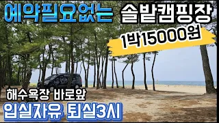 가성비 좋은ㅣ예약없는 캠핑장ㅣ 1박 15000원ㅣ애견동반ㅣ입실자유 퇴실3시ㅣ바다앞 솔밭캠핑장ㅣ카라반,캠핑카 주차장ㅣ차박하기좋은곳ㅣ해수욕장캠핑장ㅣ임과함께캠핑