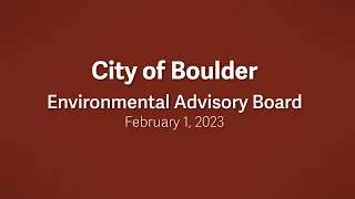 2-1-23 Environmental Advisory Board Meeting