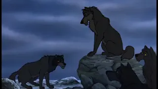 The Jungle Book (1967) Bagheera looking Mowgli / Wolf story scene