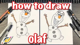 How to Draw OLAF from Disney Frozen - Step by Step Drawing Tutorial - Easy Drawings for Anyone