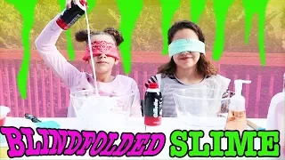 Making Slime BLINDFOLDED! Blindfolded Slime Challenge