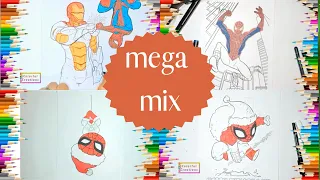 Colorful Creations: Mega Mix Spiderman Coloring Extravaganza! 🌈✨