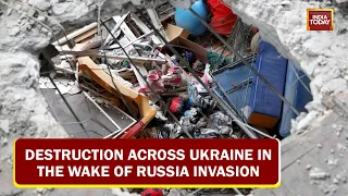 Destruction across Ukraine In The Wake Of Russian Invasion, Residents Come Under Rocket Attack