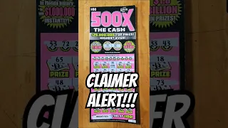 💥💰💥BIG CLAIMER ON 500X THE CASH💥💰💥 10X MULTIPLIER FLORIDA #lottery SCRATCH OFF TICKET #shortvideo