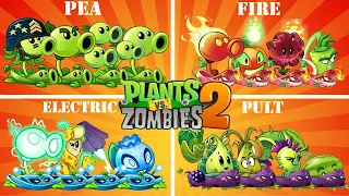 PVZ 2 Random 4 Teams PEA x FIRE x ELECTRIC x PULT - Which Team Will Win? - Pvz 2 Plant vs Plant