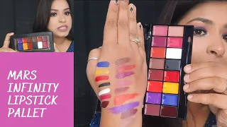 New* Mars infinity lipstick pallet review |full review in hindi#review #mars @beautifyyourself