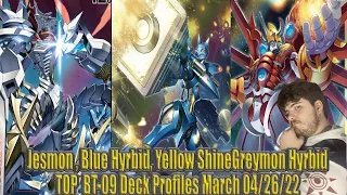 Red Jesmon, Blue Hybrid, Yelllow Shinegreymon Hybrid | Top Decks | X-Record Digimon Card Game (JP)