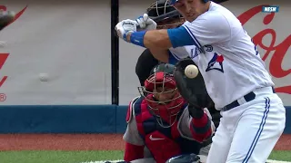 BOS@TOR: Blue Jays challenge Maile was hit by a pitch