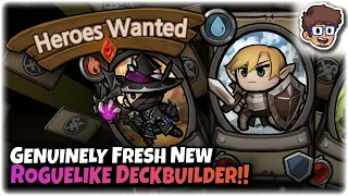 Genuinely Fresh New Roguelike Deckbuilder!! | Let's Try Heroes Wanted