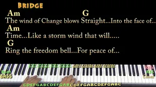 Wind Of Change (Scorpions) Piano Cover Lesson in C with Chords/Lyrics - Arpeggios