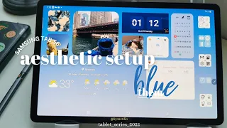 how to make your tablet aesthetic | Blue Theme |Samsund Tab S6